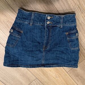 Denim Mini Skirt with Button Details